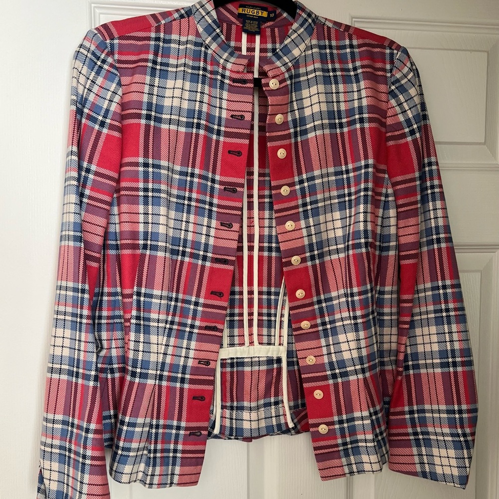 Never worn Ralph Lauren all cotton rugby jacket. Size 10